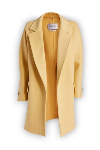 Max Mara Beira Long Sleeved Coat In Yellow