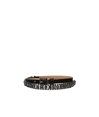 Max Mara Bejewelled Satin Belt