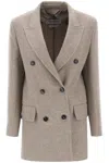 Max Mara Belinda Double-breasted Wool And Cashmere-blend Blazer In Beige