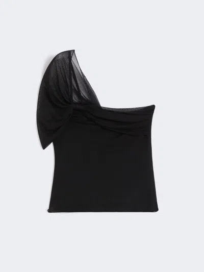 Max Mara Bellico Viscose Blend Top In Black
