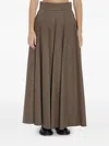 Max Mara High-waisted Pleated Wool Blend Skirt In Brown