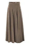 Max Mara High-waisted Pleated Wool Blend Skirt In Brown