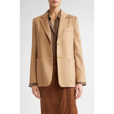 Max Mara Belluno Camel Hair Blazer In Brown