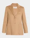 Max Mara Belluno Single-breasted Wool Jacket In Brown