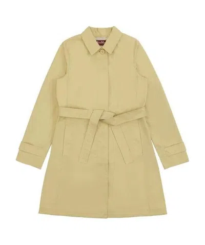 Max Mara Belt Belt Trench Coat In Yellow
