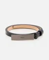 Max Mara Adjustable Leather Belt With Logo Buckle In Black