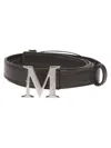 Max Mara Women Classic Leather Belt In Black