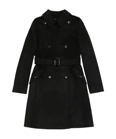 Max Mara Belt Coat In Black