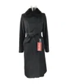 Max Mara Belt Coat In Black