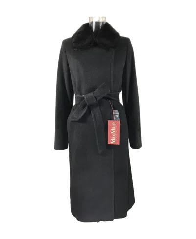 Max Mara Belt Coat In Black