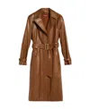 Max Mara Belt Decorated Coat In Brown