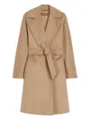 Max Mara Belt-fastening Coat In Brown