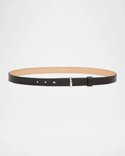 Max Mara Belt Loop 25 Skinny Leather Belt In Black