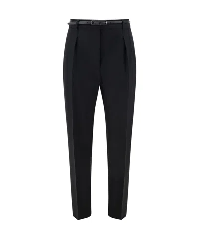 Max Mara Belt-loop Casual Pants In Black