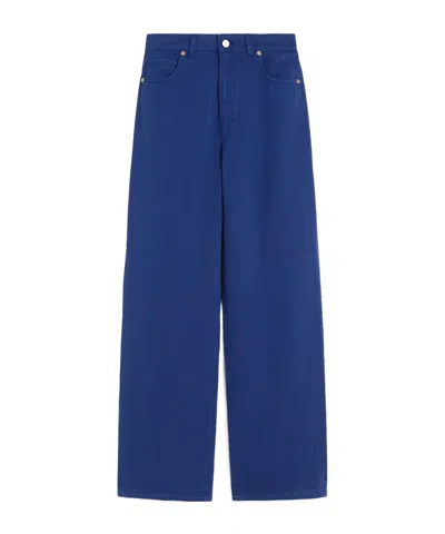 Max Mara Belt Loop Casual Pants In Blue