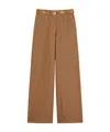 Max Mara Studio Belted Wide Leg Trousers In Brown