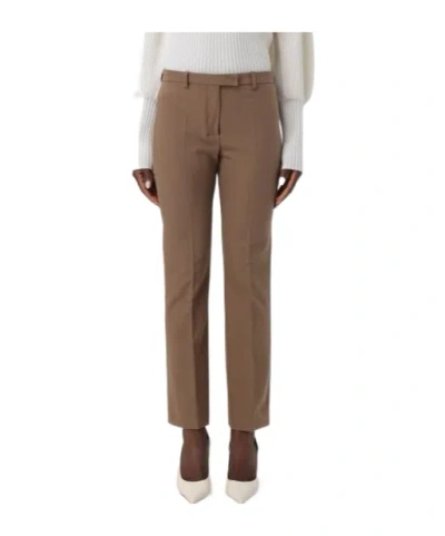 Max Mara Belt-loop Casual Pants In Brown
