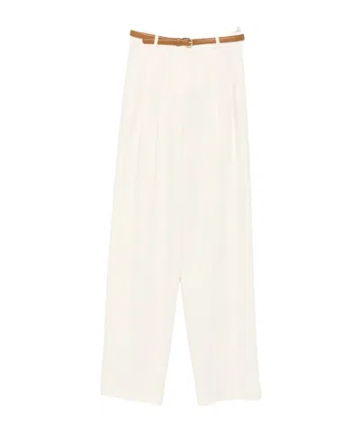 Max Mara Belt Loop Casual Pants In Neutral