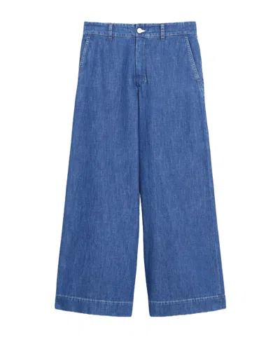 MAX MARA 'S MAX MARA LOGO PATCH WIDE LEG JEANS