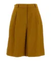 Max Mara Belt Loop Shorts In Brown