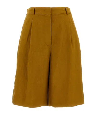 Max Mara Belt Loop Shorts In Brown