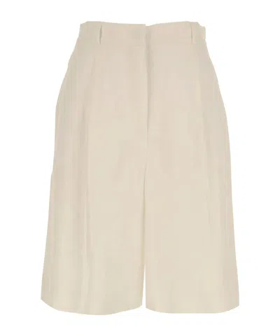 Max Mara Belt Loop Shorts In Neutral