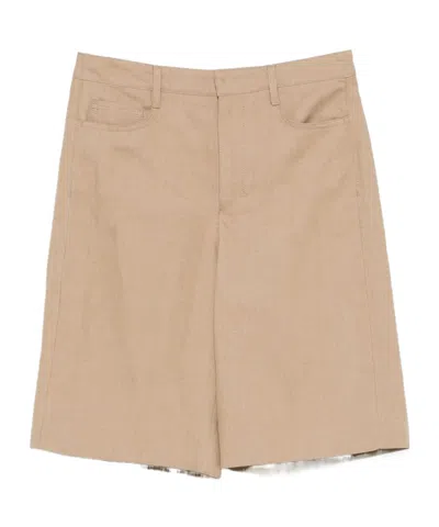 Max Mara Belt Loop Shorts In Beige
