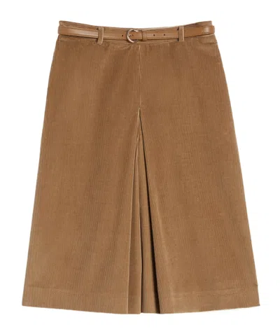 Max Mara Belt Loop Skirt In Brown