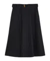 Max Mara Flared High-waisted A-line Skirt Button Belt In Ultramarine