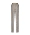 Max Mara Linen Trousers With Tailored Straight Leg Silhouette In Gray