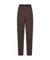 Max Mara Wide Leg High Waist Trousers With Front Crease In Green