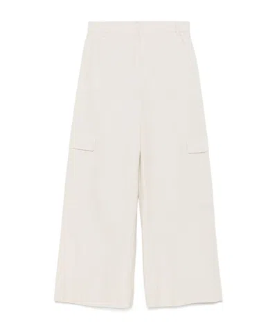 Max Mara Belt Loops Slacks In White
