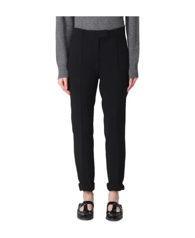 Max Mara Belt Ring Casual Pants In Black