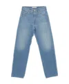 Max Mara Belt Ring Denim Trousers In Blue