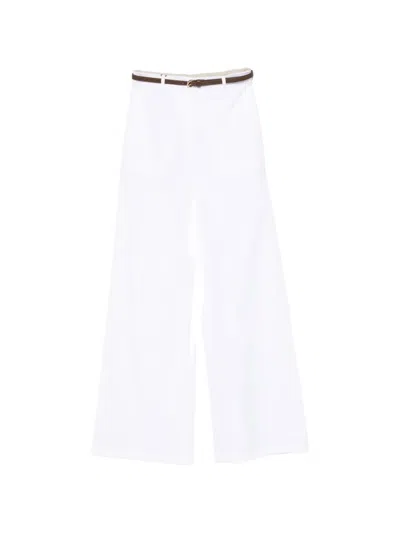 Max Mara Belt Trousers In White