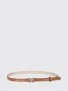 Max Mara Slim Monogram Leather Belt Adjustable Size In Yellow