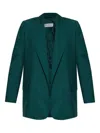 Max Mara Belted Blazer In Green