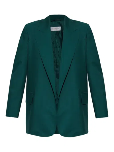 Max Mara Belted Blazer In Green