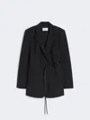 Max Mara Belted Blazer In Black