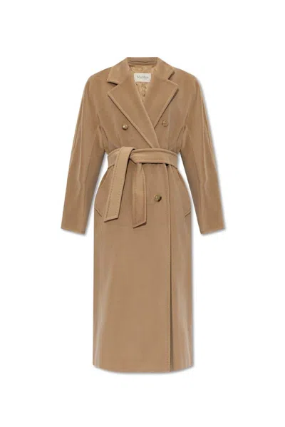 Max Mara Belted Button In Beige