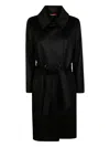 Max Mara Straight-cut Black Coat With Double-button Closure In Black