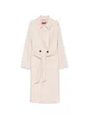 Max Mara Belted Button-fastening Coat In Multi