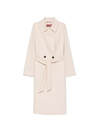 Max Mara Belted Button-fastening Coat In Multi