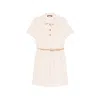 Max Mara Belted Button-front Mini Dress In Neutral