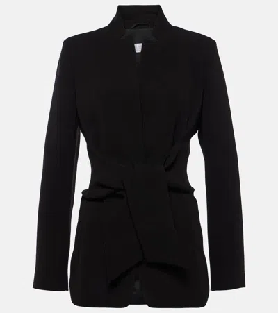 Max Mara Belted Cady Blazer In Black