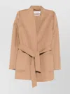 Max Mara Belted Cardigan Jacket Pockets In Brown