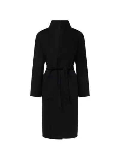 Max Mara Belted Cashmere Coat In Transparent