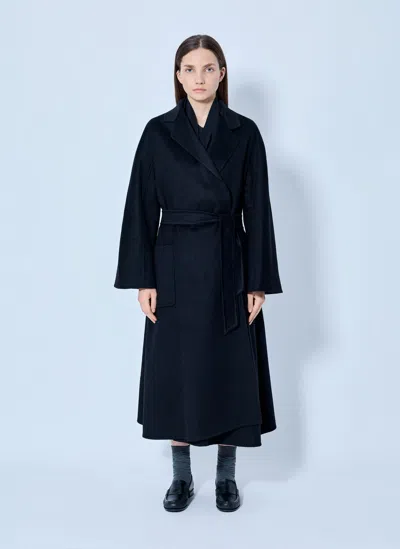 Max Mara Belted Cashmere Coat In Black