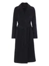 Max Mara Belted Cashmere Double-breasted Coat In Black