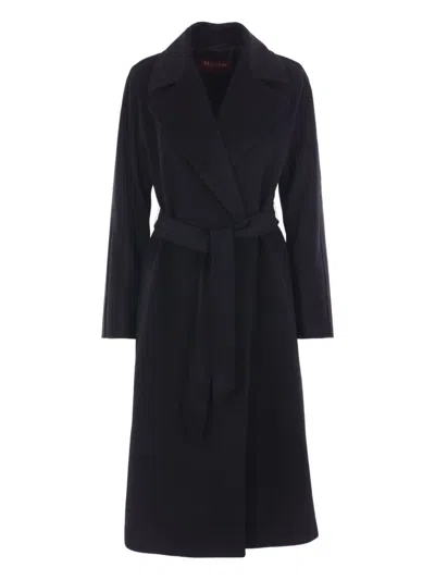 Max Mara Belted Cashmere Double-breasted Coat In Black